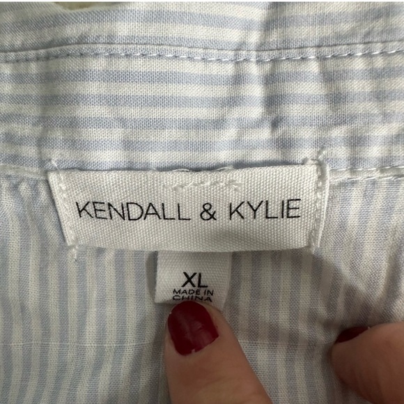 Kendall & Kylie Forever 21 NWT Pinstriped Poplin Shirt XL - Picture 5 of 9